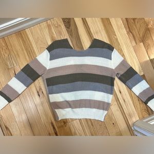 Women’s Striped Knit Sweater: Size Medium